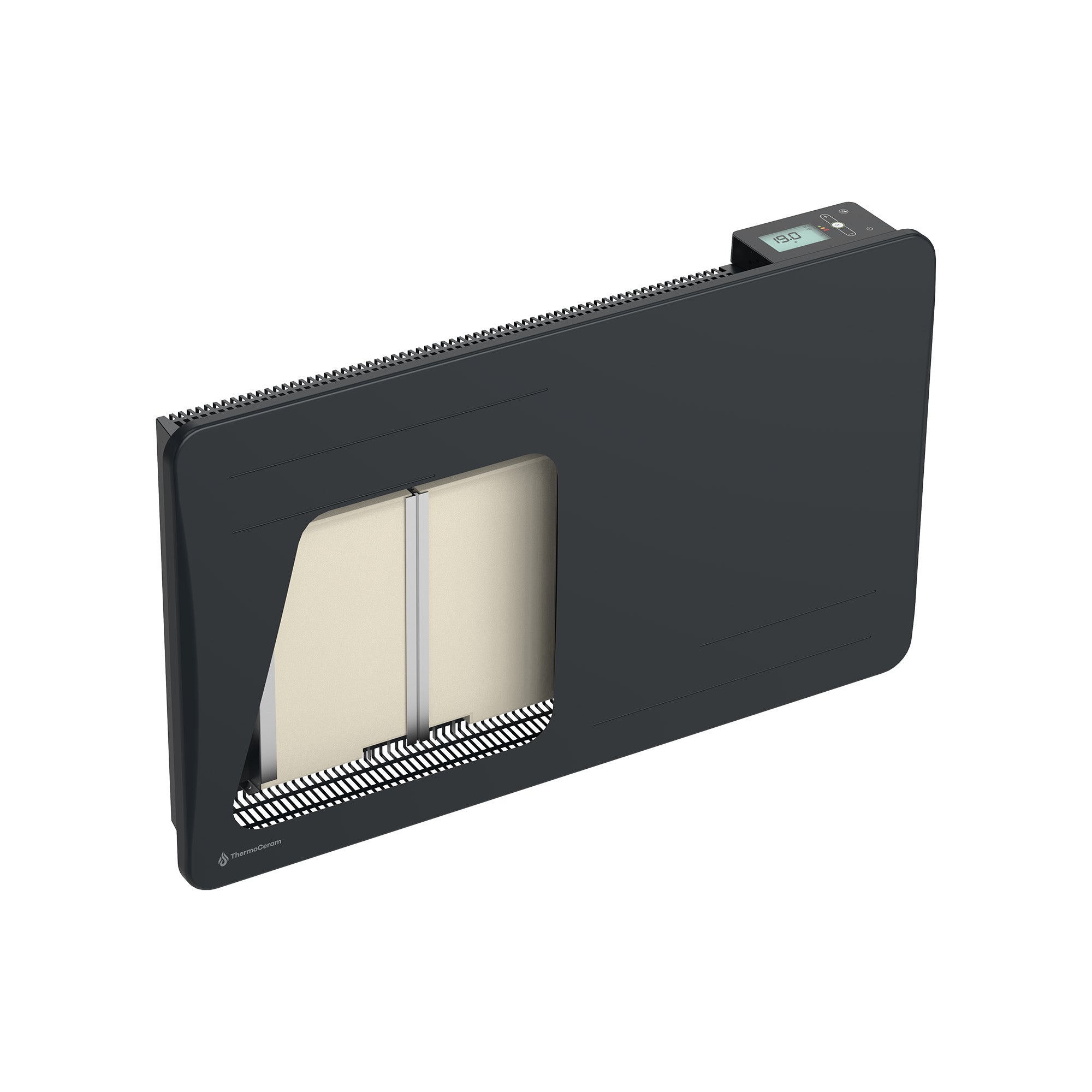 Radiador eléctrico conectado 1500W de inercia seca cerámica horizontal Negro Alice