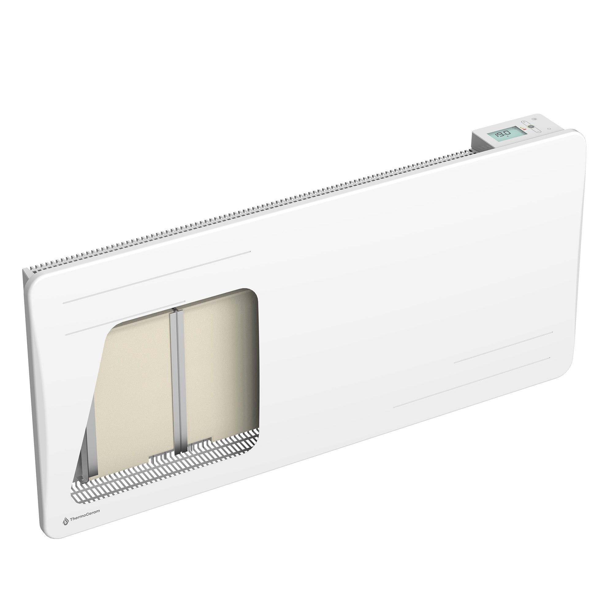 Radiador eléctrico conectado 2000W de inercia seca cerámica horizontal Blanco Alice