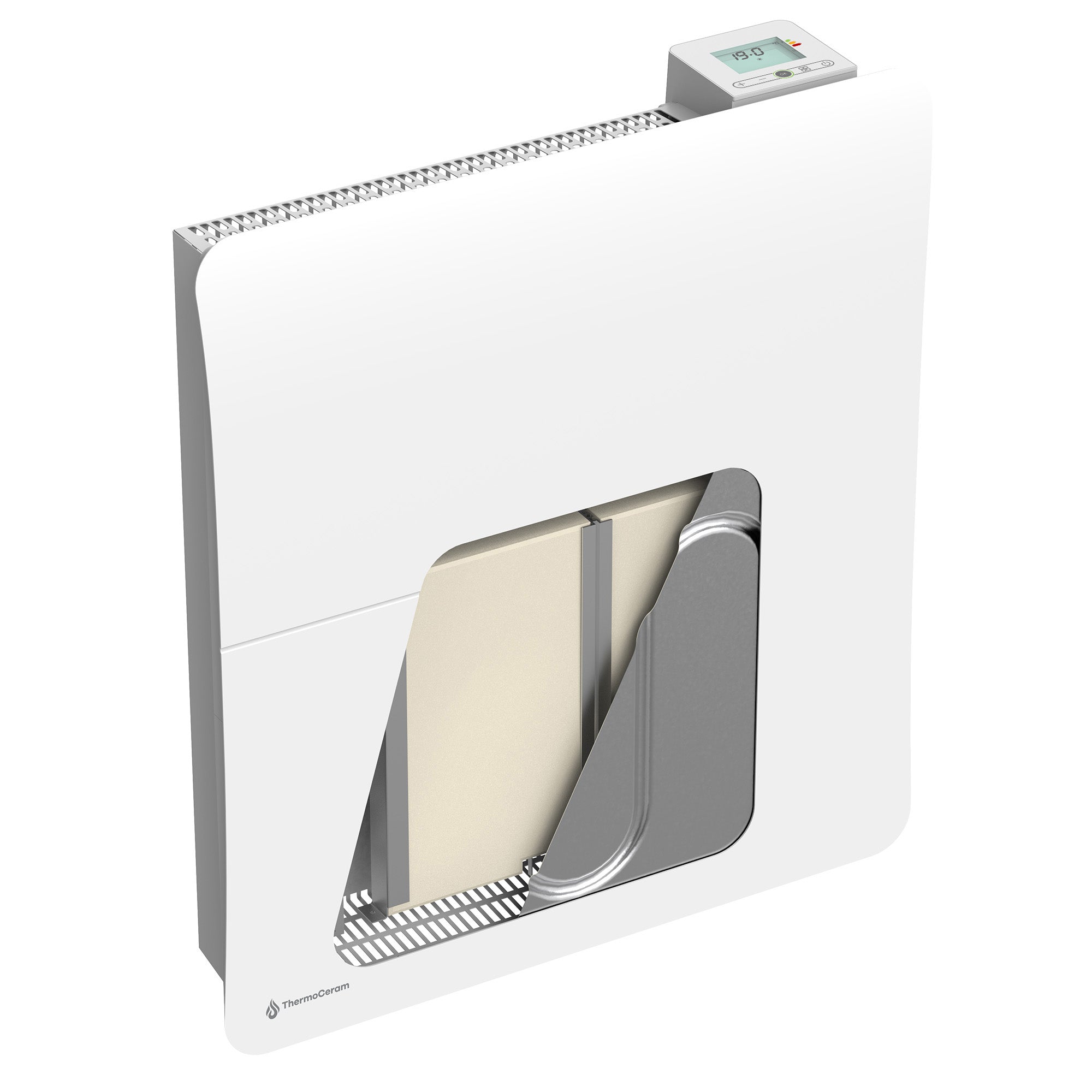 Radiador eléctrico conectado 1000W sistema de calefacción doble horizontal Blanco Cira