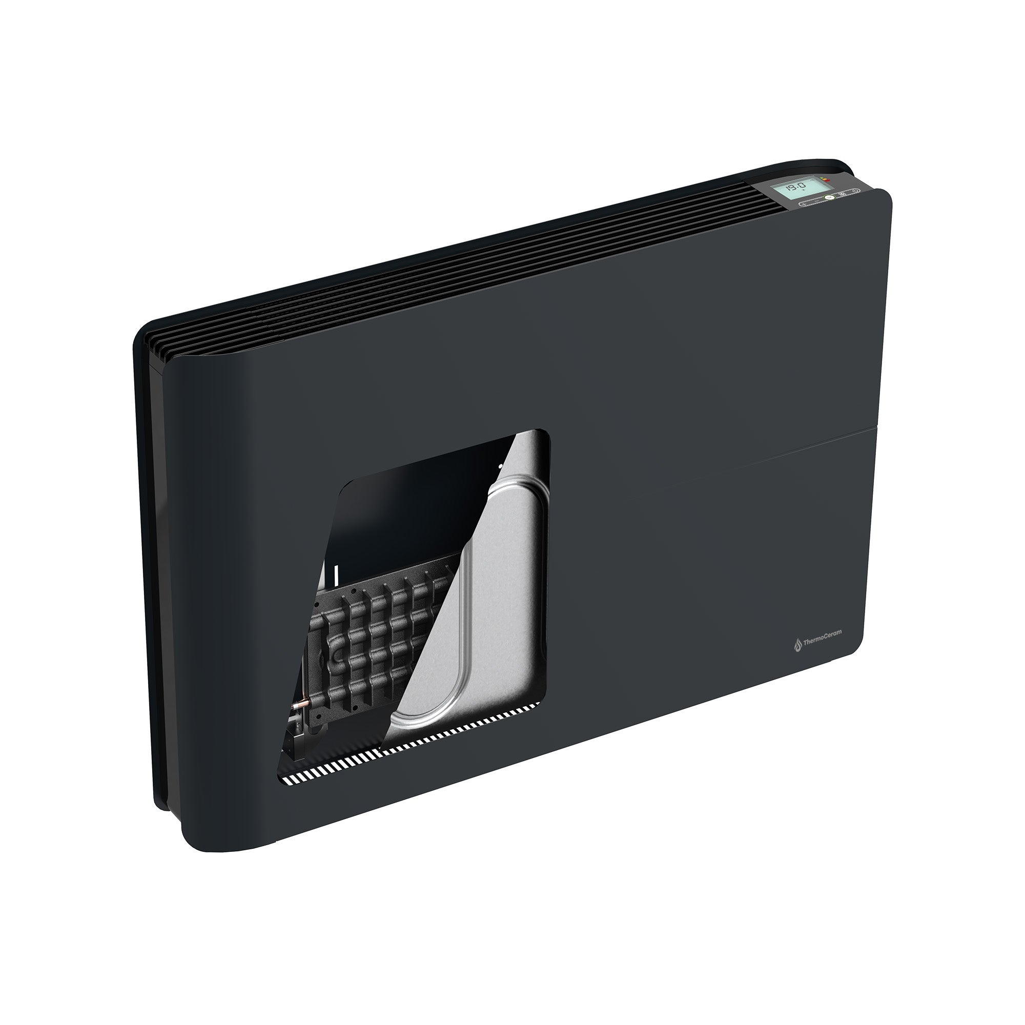 Radiador eléctrico conectado 1500W sistema de calefacción doble horizontal Negro Molia