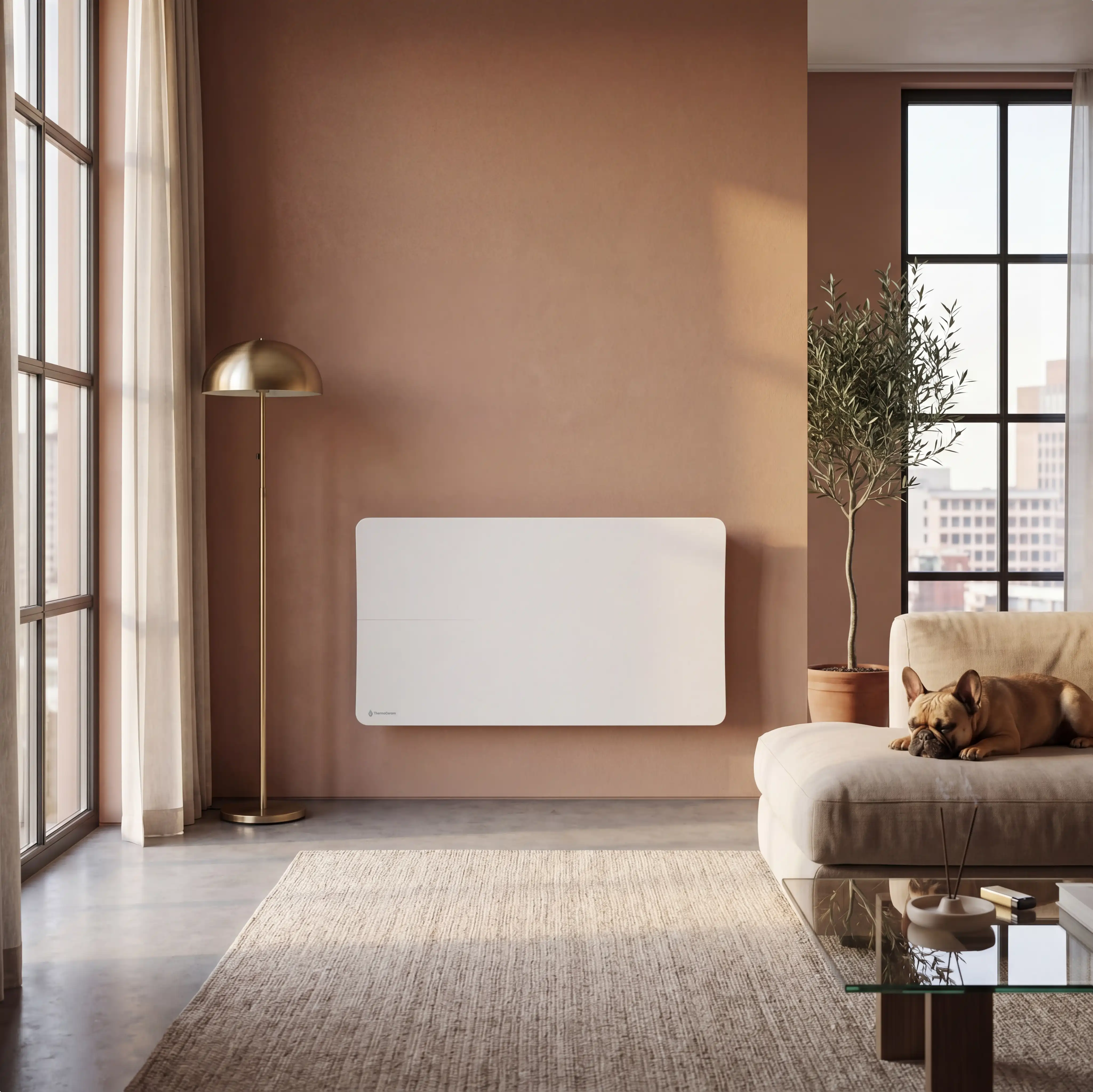 Radiador eléctrico conectado 2000W sistema de calefacción doble horizontal Blanco Cira