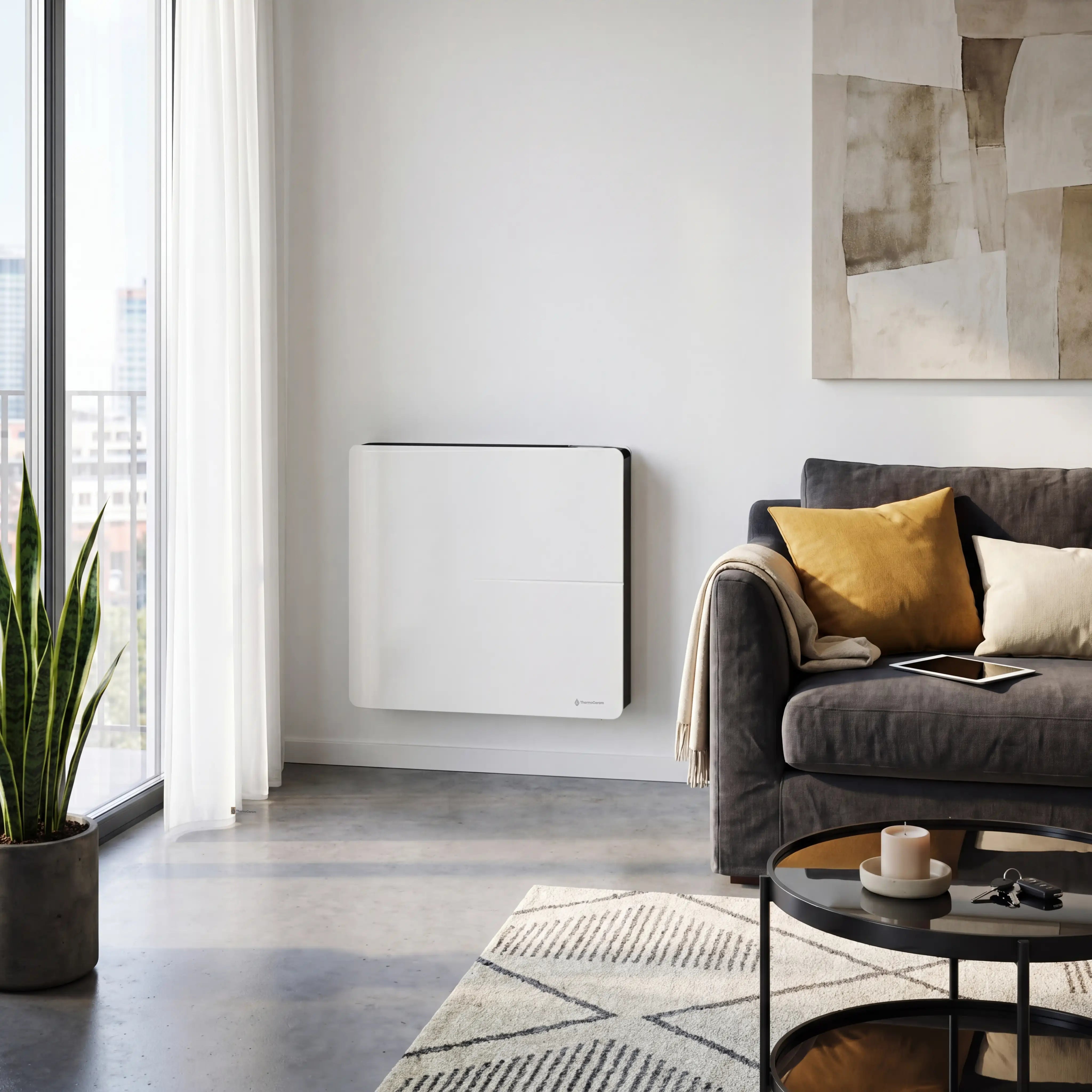 Radiador eléctrico conectado 1000W sistema de calefacción doble horizontal Blanco Molia