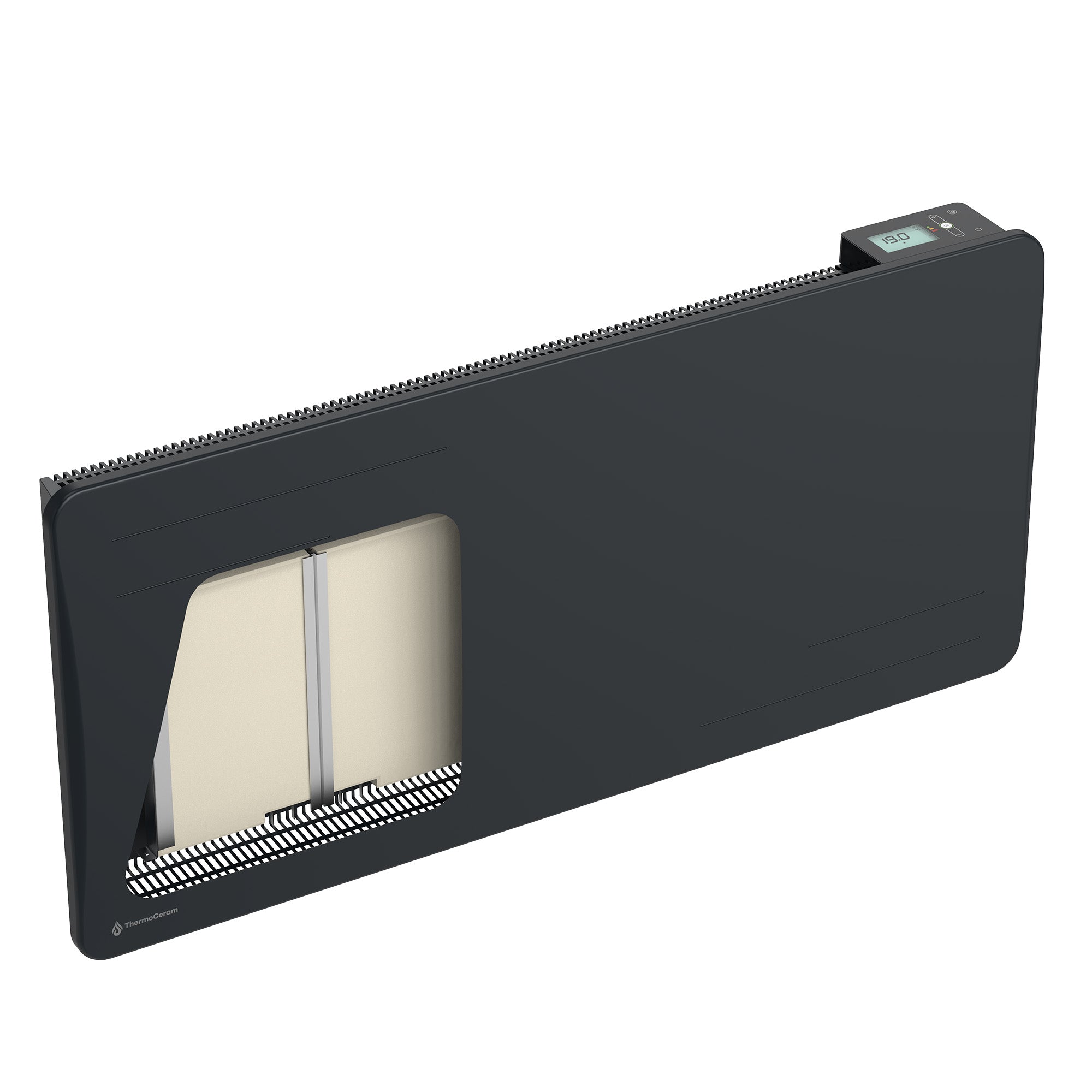 Radiador eléctrico conectado 2000W de inercia seca cerámica horizontal Negro Alice