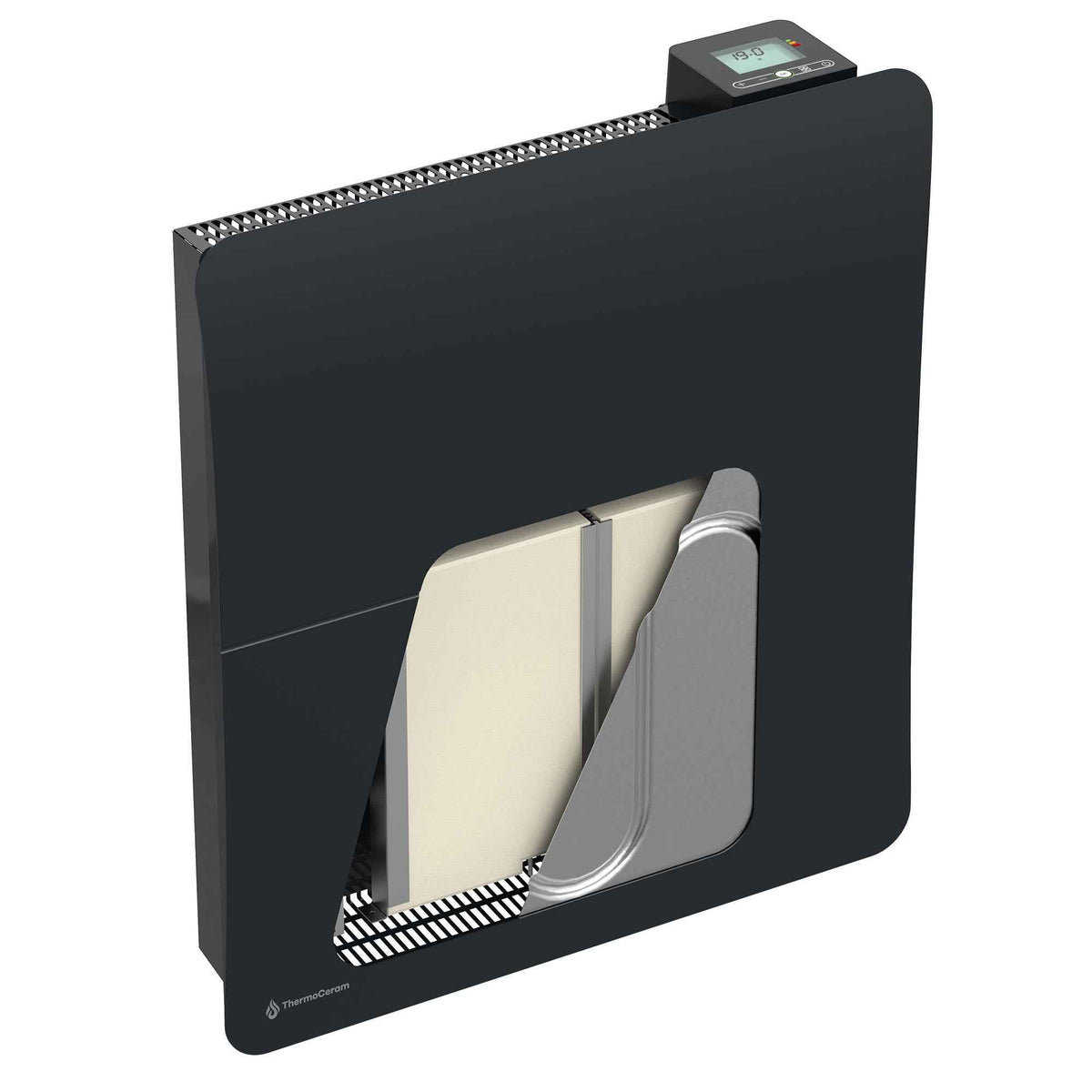 Radiador eléctrico conectado 1000W doble sistema de calefacción horizontal Negro Cira