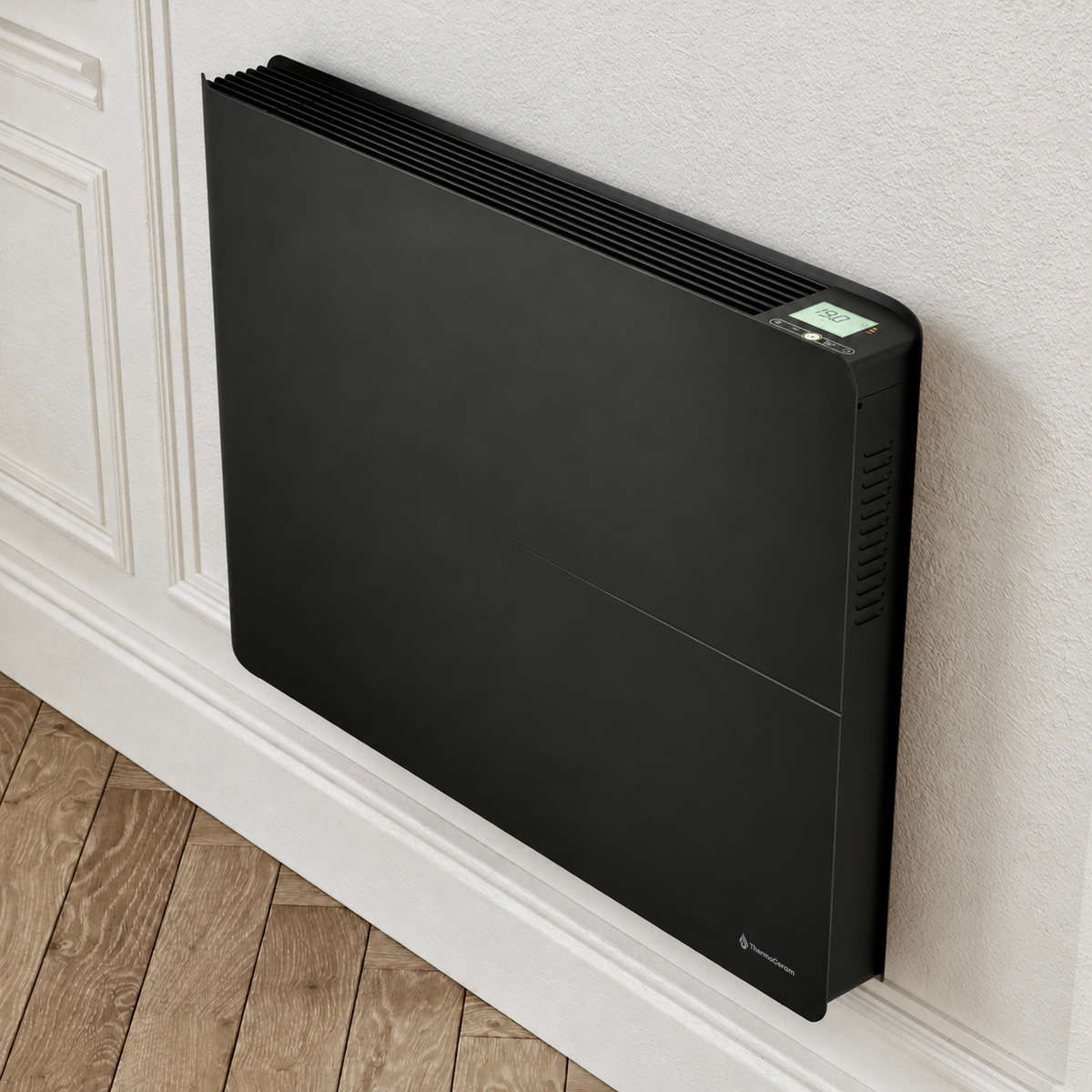 Radiador eléctrico conectado 1500W doble sistema de calefacción horizontal Negro Molia