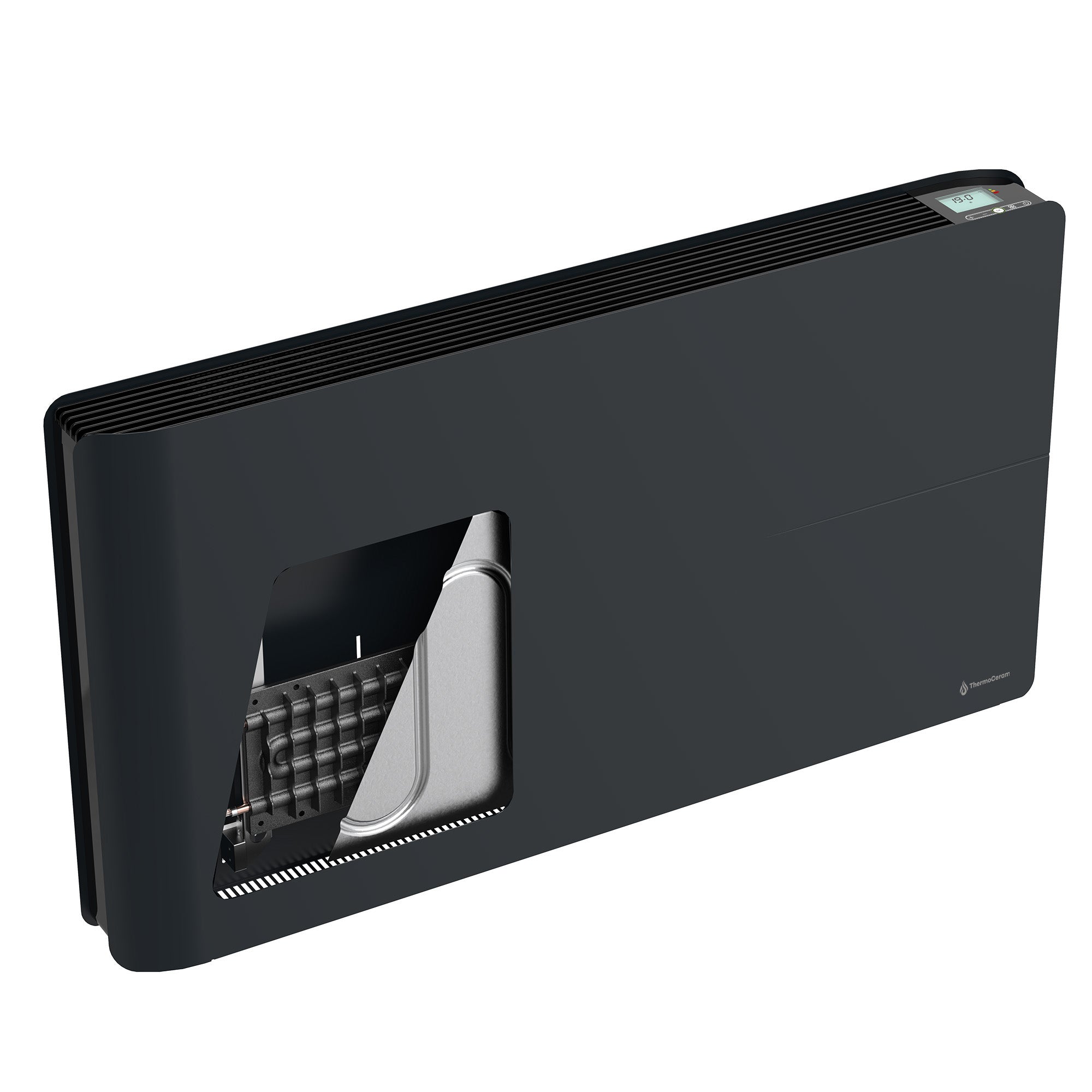 Radiador eléctrico conectado 2000W sistema de calefacción doble horizontal Negro Molia