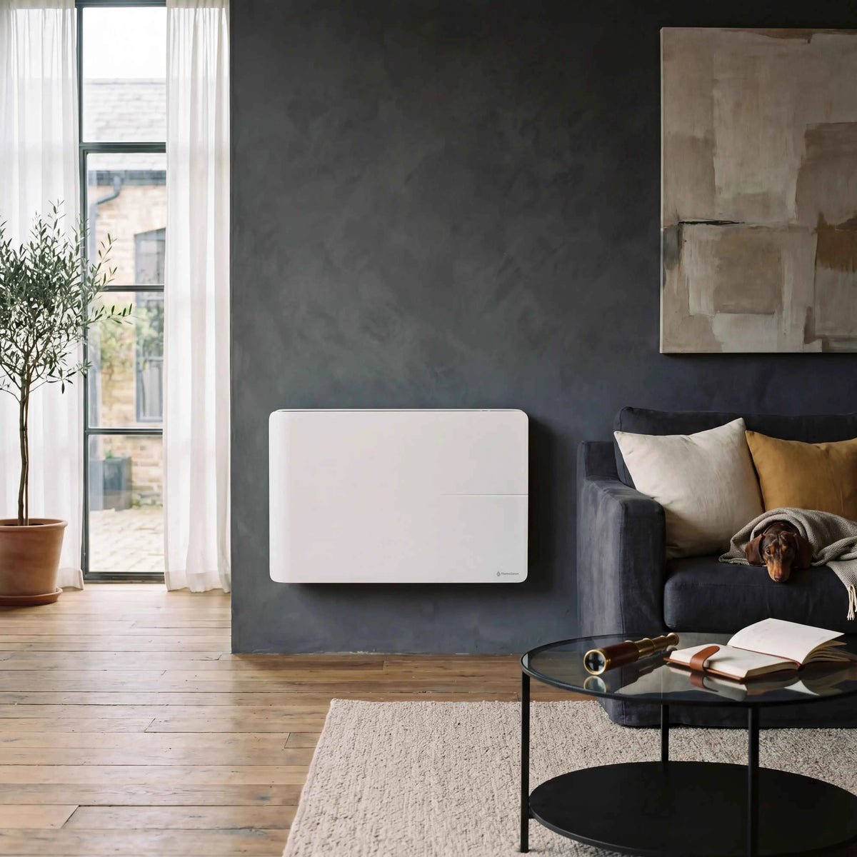 Radiador eléctrico conectado 1500W doble sistema de calefacción horizontal Blanco Molia