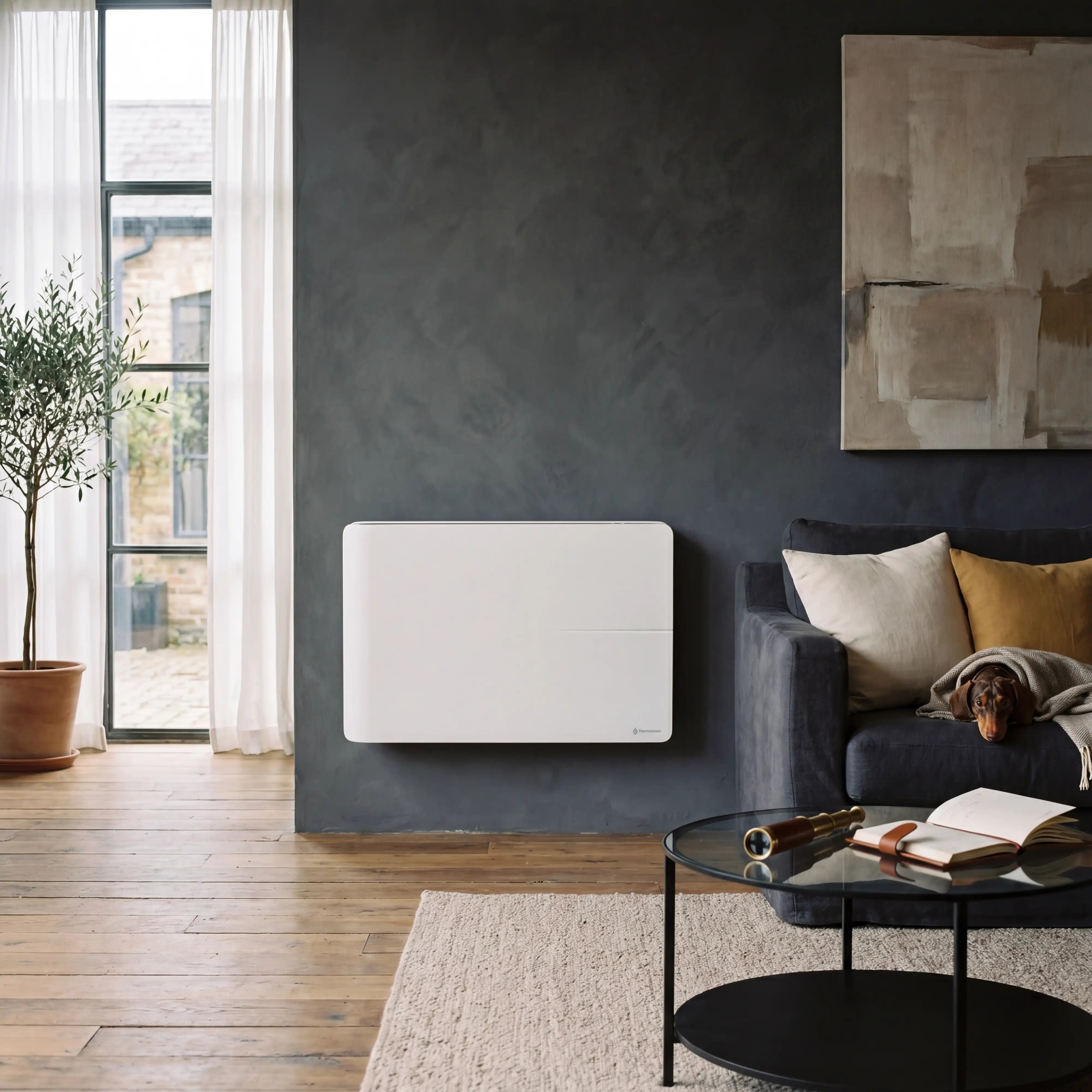 Radiador eléctrico conectado 1500W sistema de calefacción doble horizontal Blanco Molia