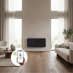 Radiador eléctrico conectado 2000W doble sistema de calefacción horizontal Negro Molia - Thermoceram FR
