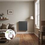 Radiador eléctrico conectado 1000W doble sistema de calefacción horizontal Negro Cira - Thermoceram FR